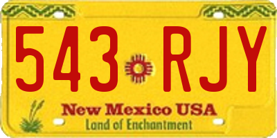 NM license plate 543RJY