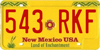 NM license plate 543RKF