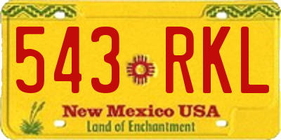 NM license plate 543RKL