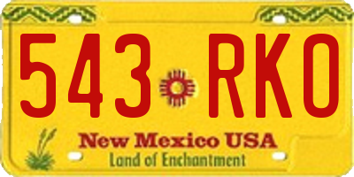 NM license plate 543RKO