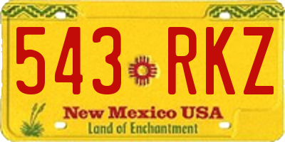 NM license plate 543RKZ
