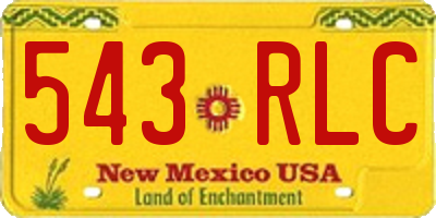 NM license plate 543RLC