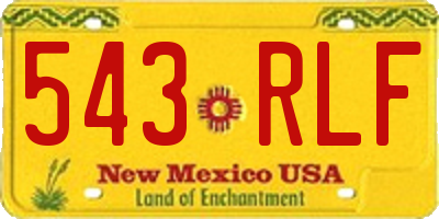 NM license plate 543RLF