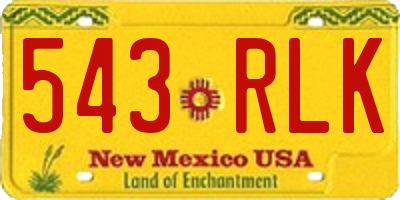 NM license plate 543RLK