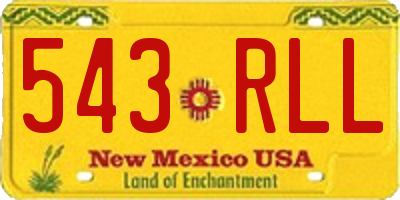 NM license plate 543RLL