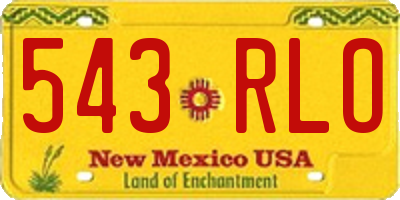 NM license plate 543RLO