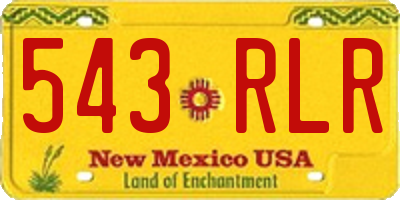 NM license plate 543RLR