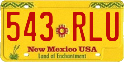 NM license plate 543RLU