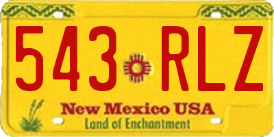 NM license plate 543RLZ