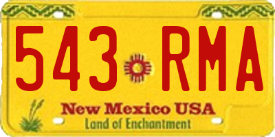 NM license plate 543RMA