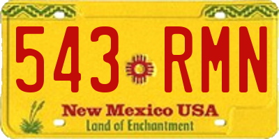 NM license plate 543RMN