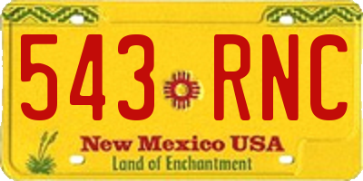 NM license plate 543RNC