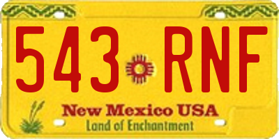 NM license plate 543RNF