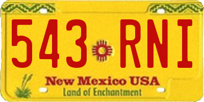 NM license plate 543RNI