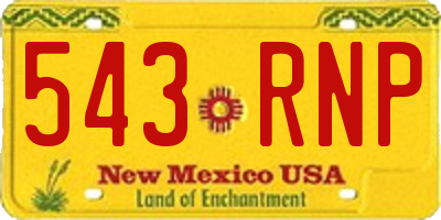 NM license plate 543RNP