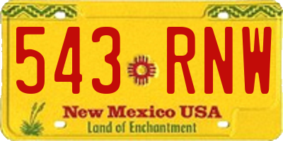 NM license plate 543RNW