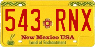 NM license plate 543RNX