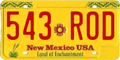 NM license plate 543ROD