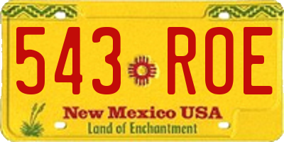 NM license plate 543ROE