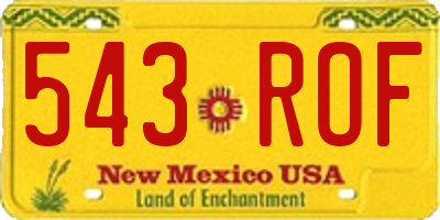 NM license plate 543ROF
