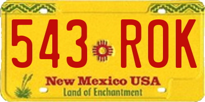 NM license plate 543ROK