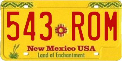 NM license plate 543ROM