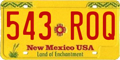 NM license plate 543ROQ