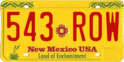 NM license plate 543ROW