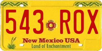 NM license plate 543ROX