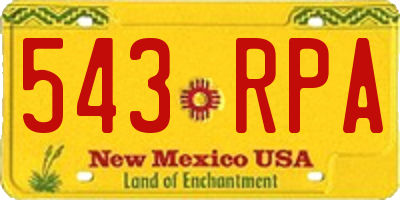 NM license plate 543RPA