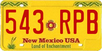NM license plate 543RPB