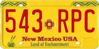 NM license plate 543RPC