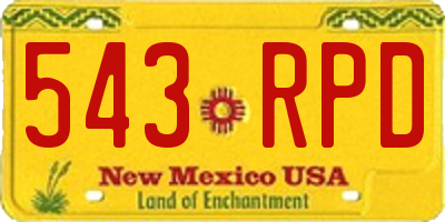 NM license plate 543RPD