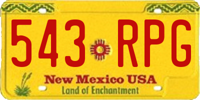 NM license plate 543RPG