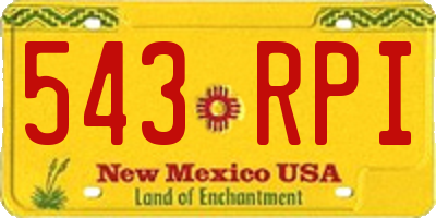 NM license plate 543RPI