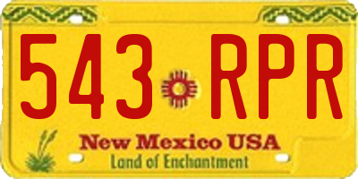 NM license plate 543RPR