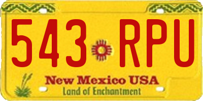 NM license plate 543RPU