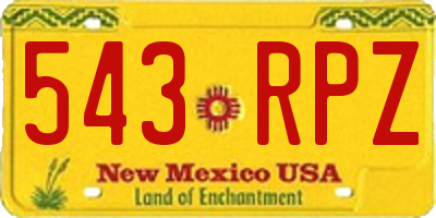 NM license plate 543RPZ