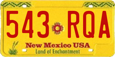 NM license plate 543RQA