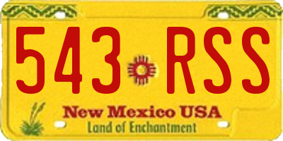 NM license plate 543RSS