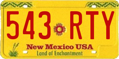 NM license plate 543RTY