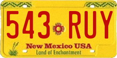 NM license plate 543RUY