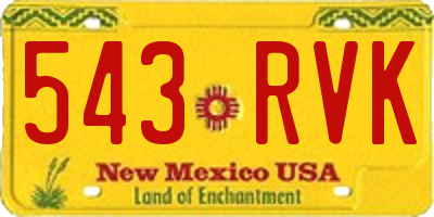 NM license plate 543RVK