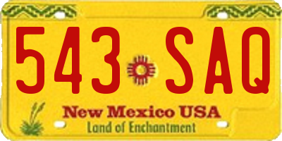 NM license plate 543SAQ