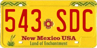 NM license plate 543SDC