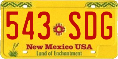 NM license plate 543SDG