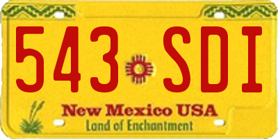 NM license plate 543SDI