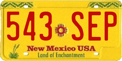 NM license plate 543SEP