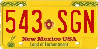 NM license plate 543SGN