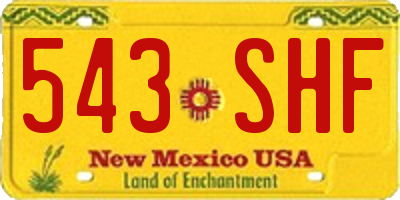 NM license plate 543SHF